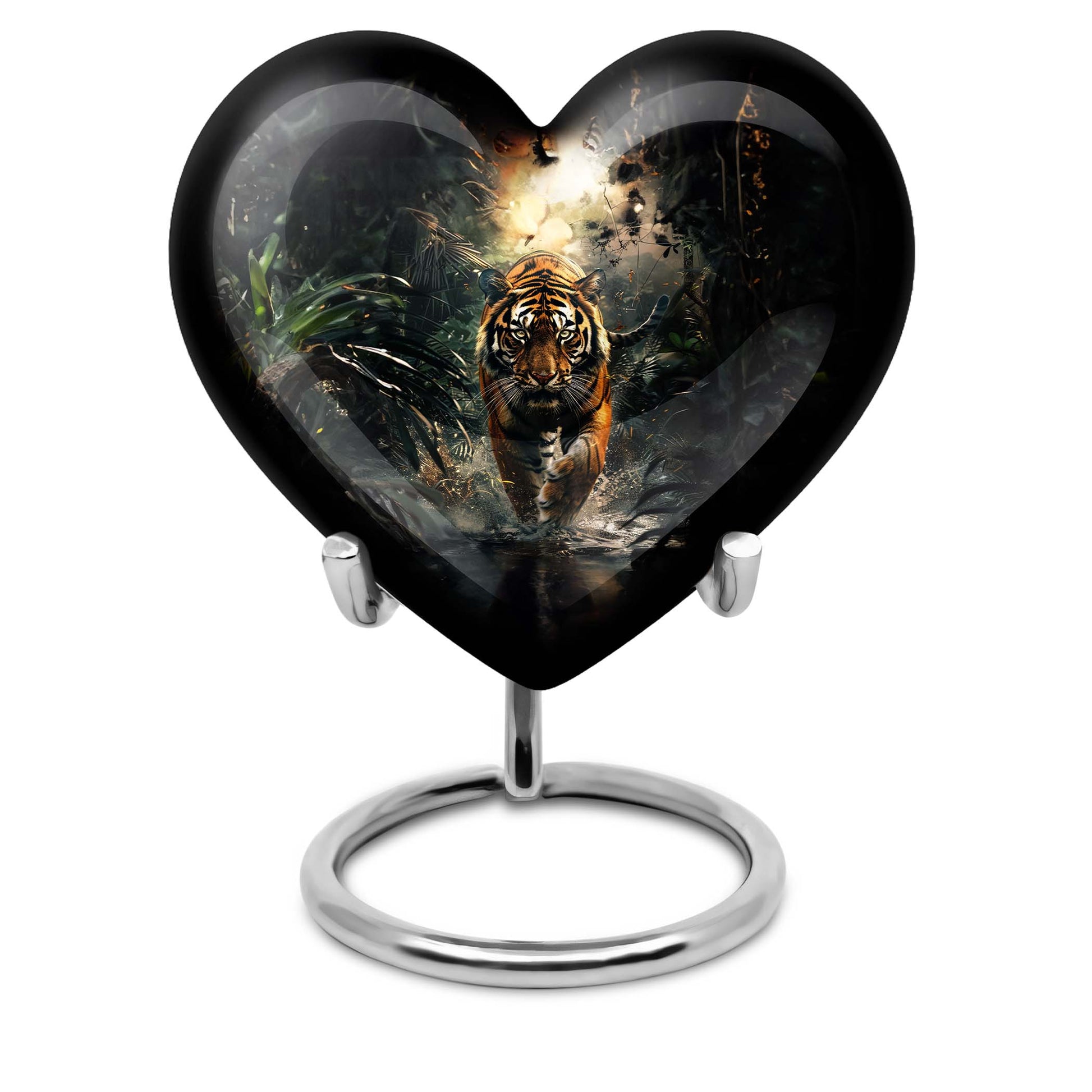 tiger urn heart design urn