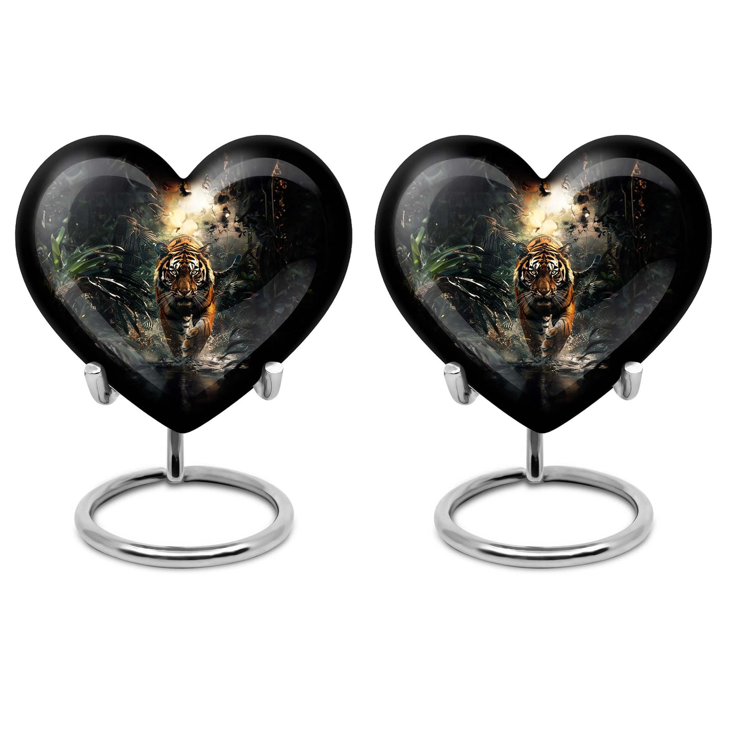 tiger urn heart design urn