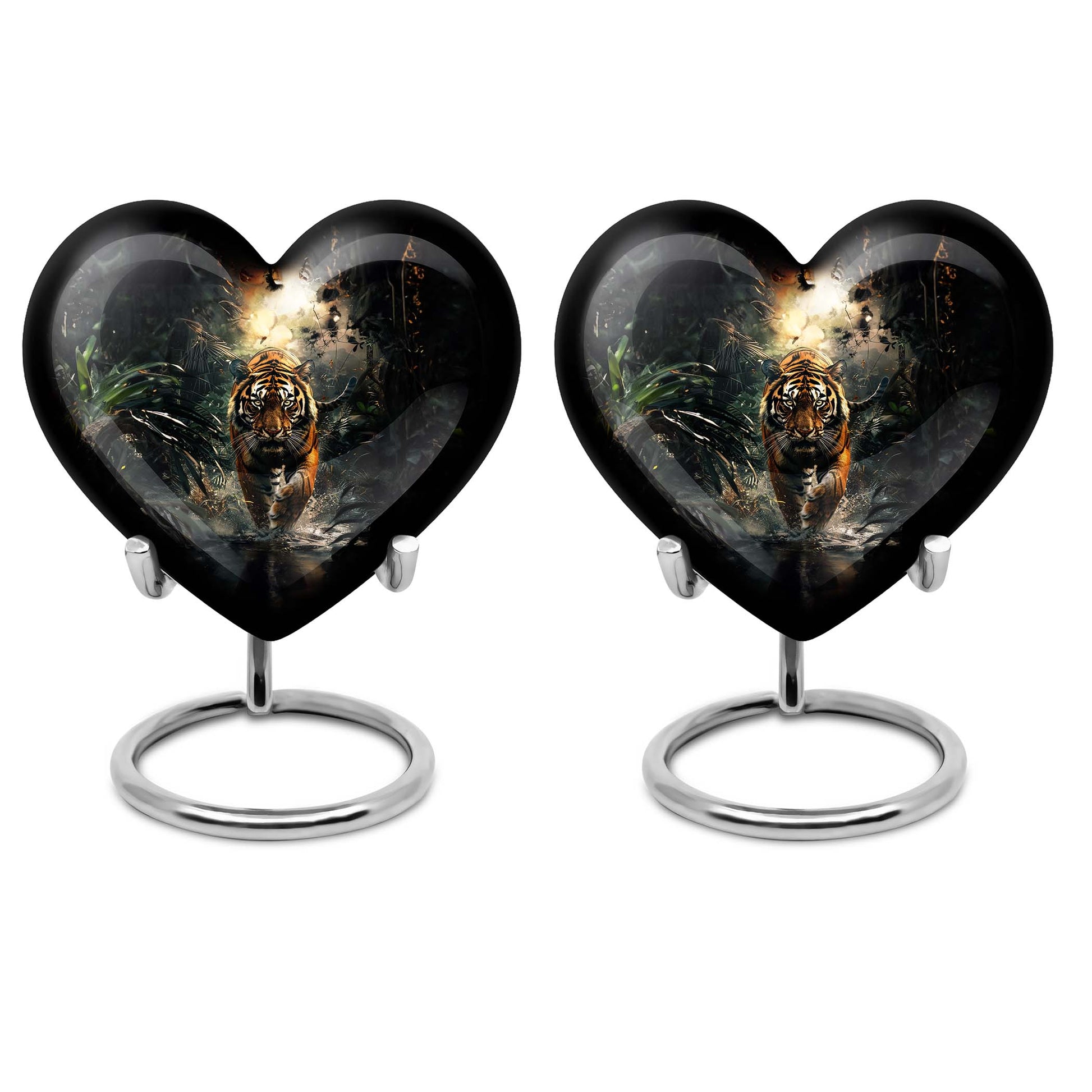 tiger urn heart design urn
