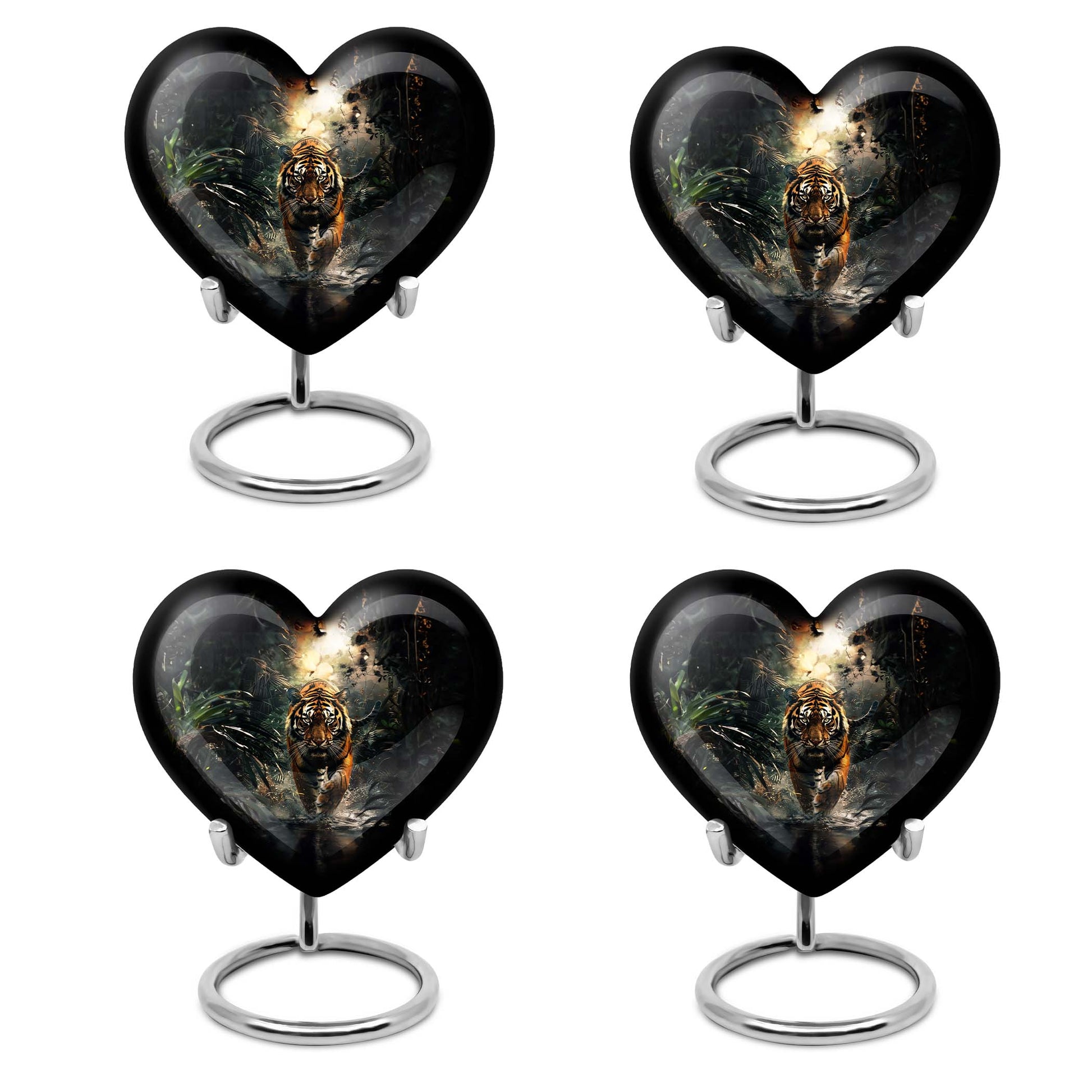 tiger urn heart design urn