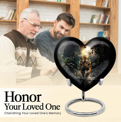 tiger urn heart design urn