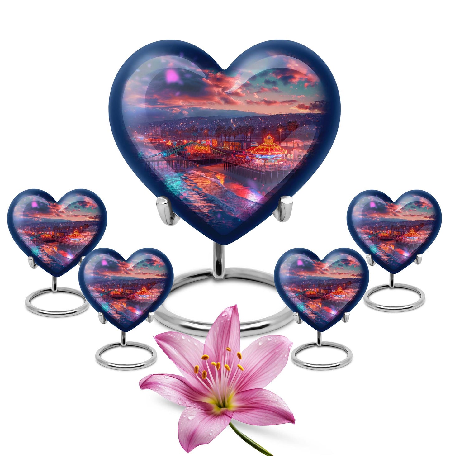  heart urn with floral design