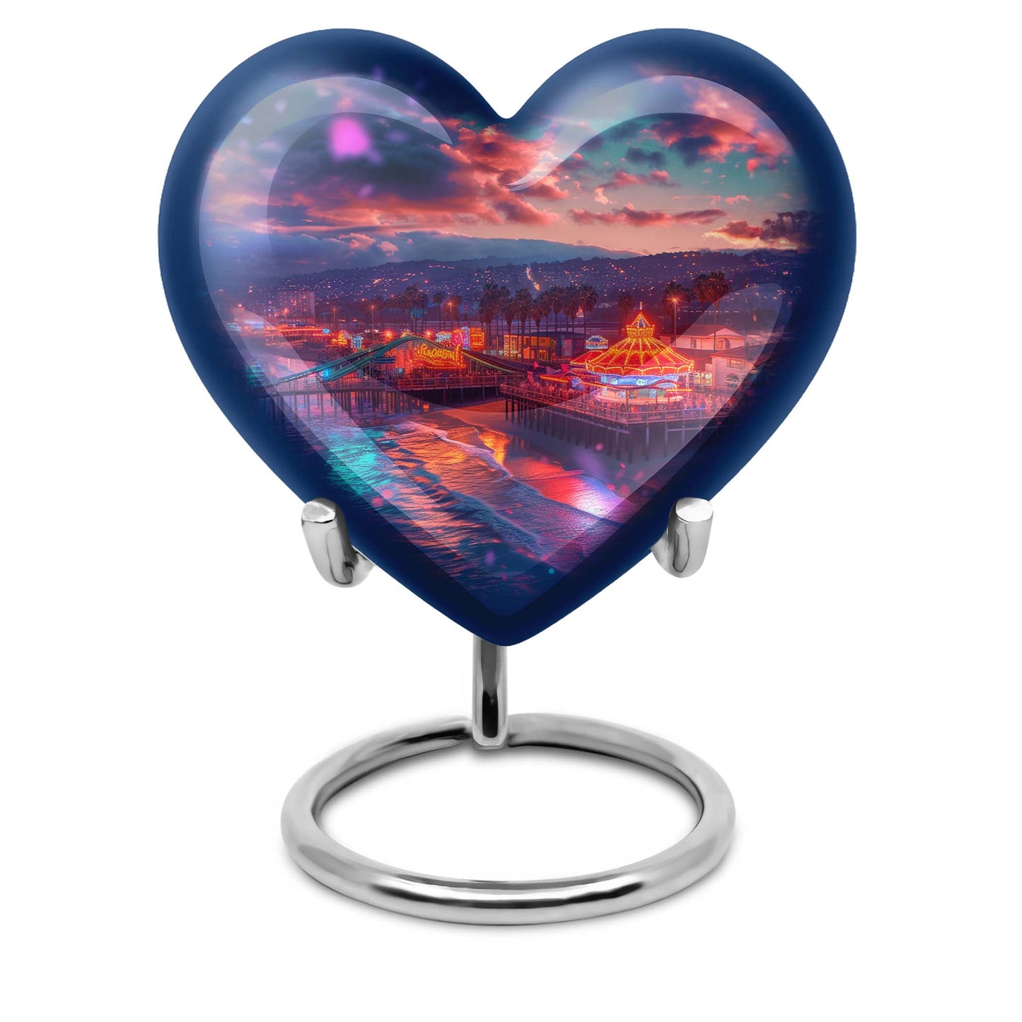  heart urn with floral design