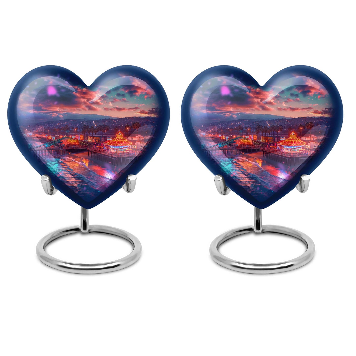  heart urn with floral design