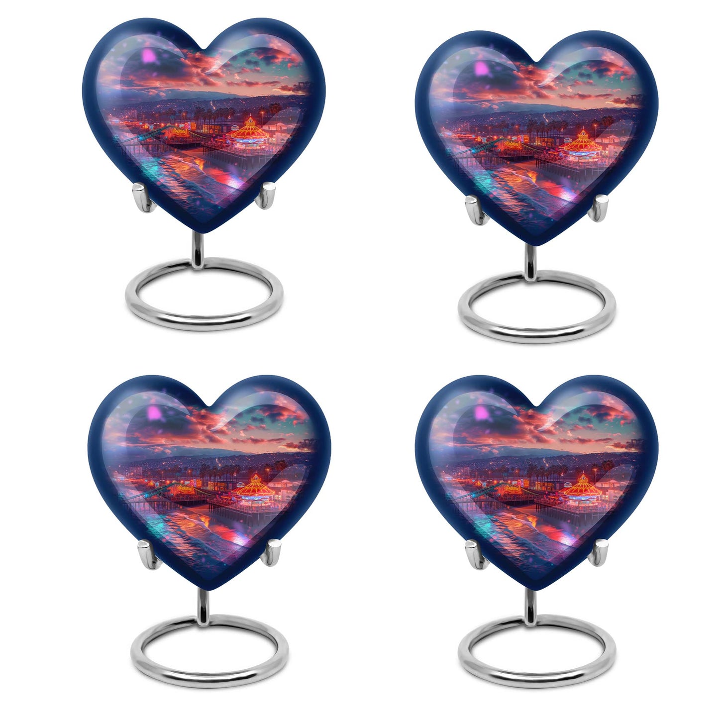  heart urn with floral design