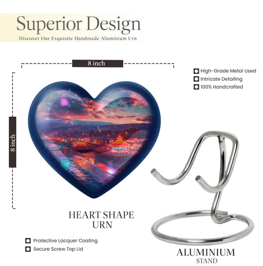  heart urn with floral design