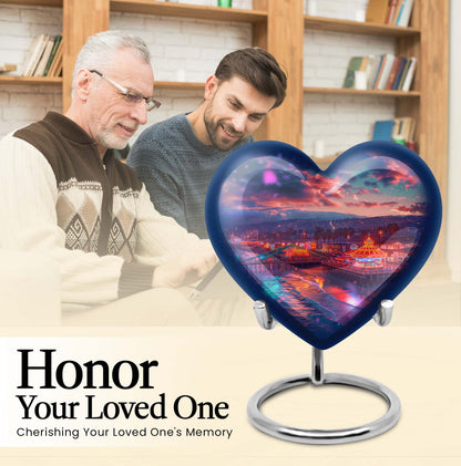  heart urn with floral design