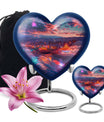  heart urn with floral design