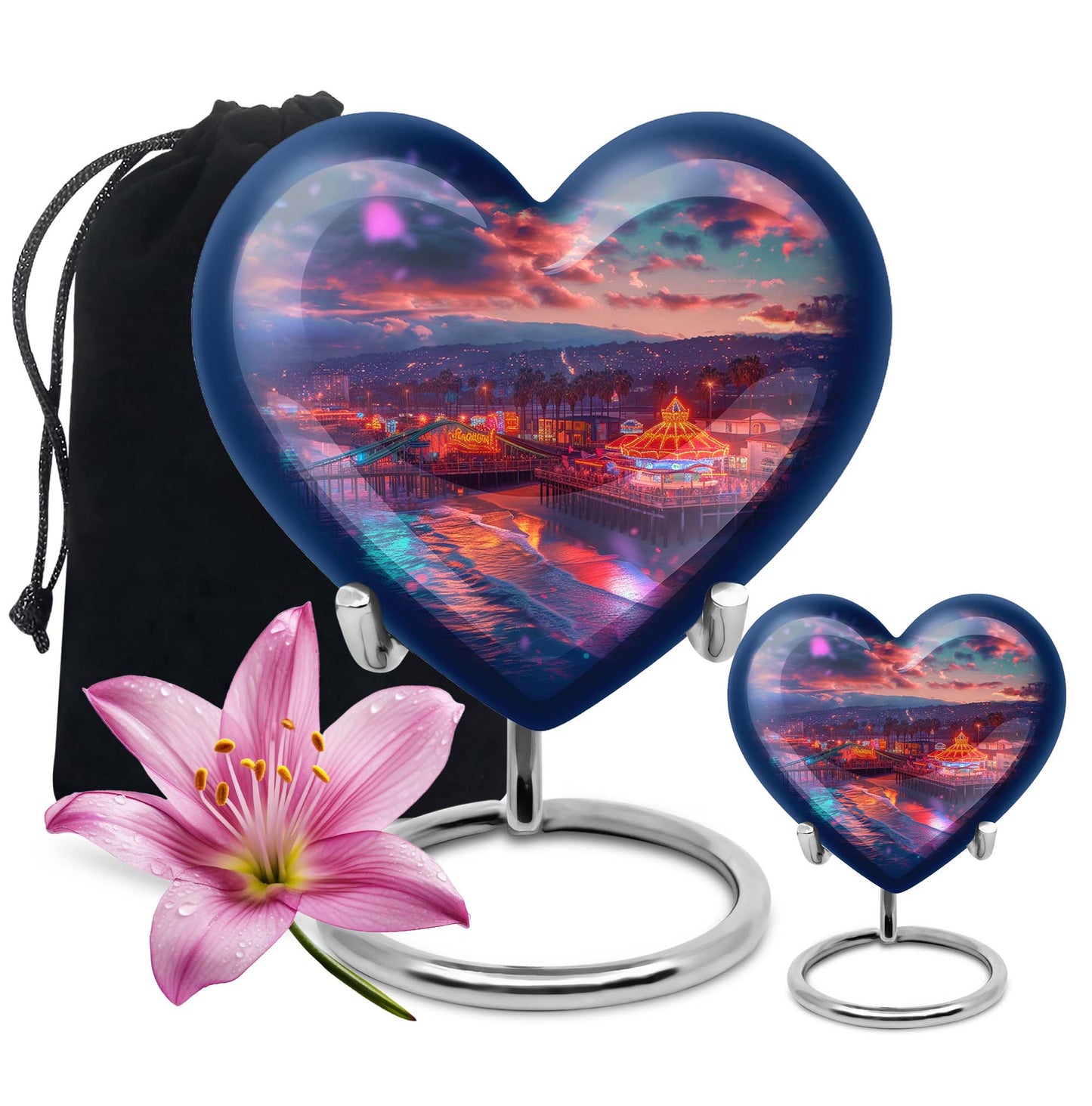  heart urn with floral design