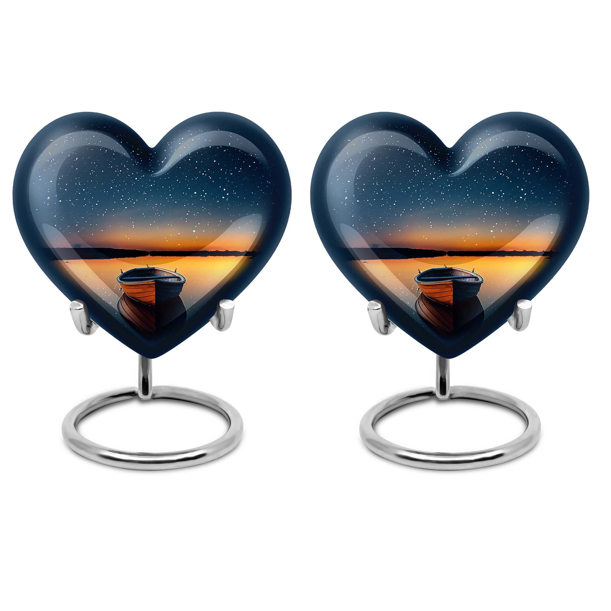 heart shaped boat urn
