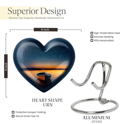 heart shaped boat urn