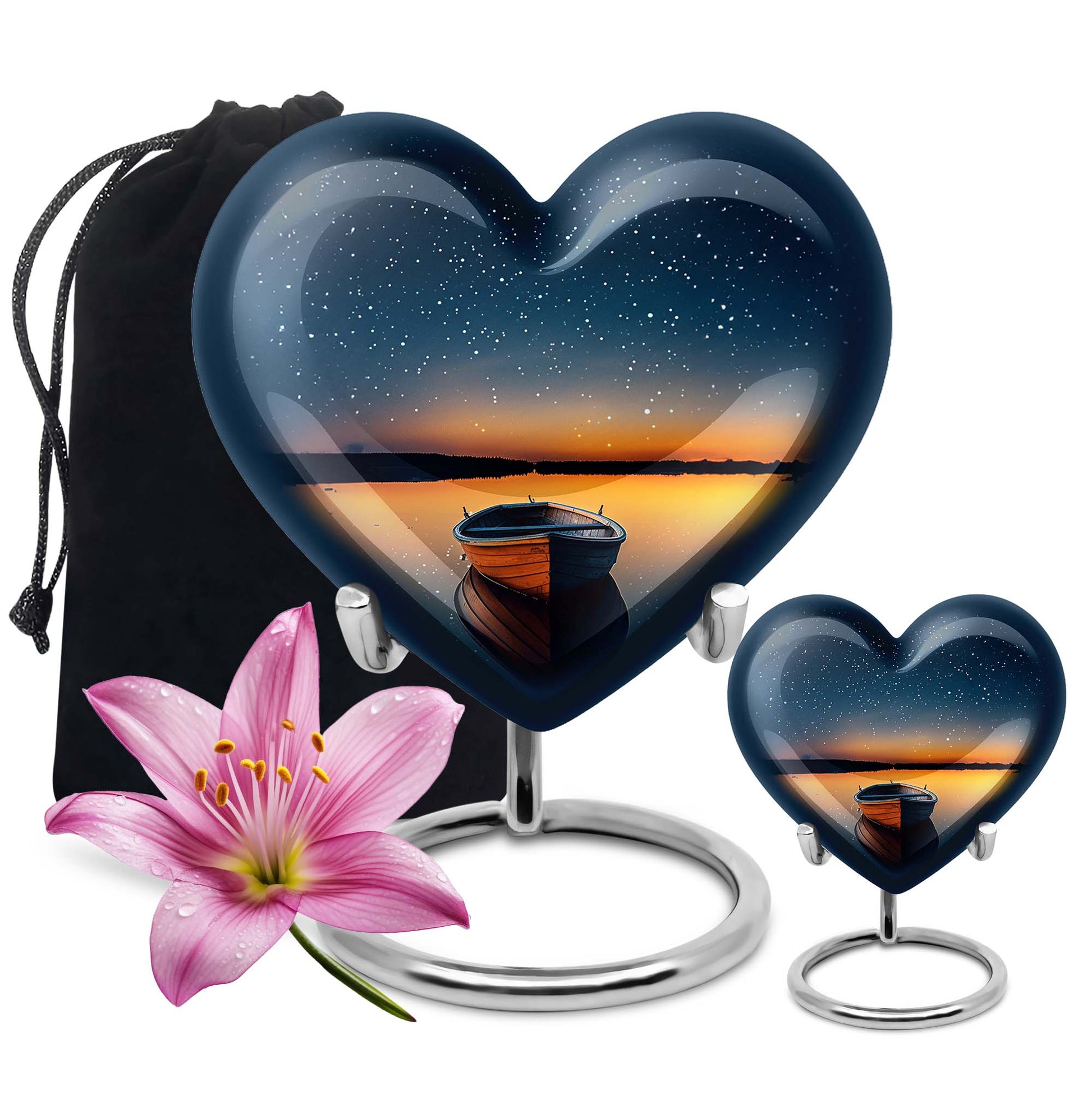 heart shaped boat urn