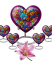 Floral Heart Urn, 10-inch cremation urn