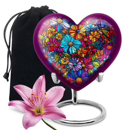 Flowers Theme Large Urn 10 Inch