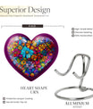 Floral Heart Urn, 10-inch cremation urn