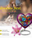 Floral Heart Urn, 10-inch cremation urn