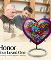 Floral Heart Urn, 10-inch cremation urn