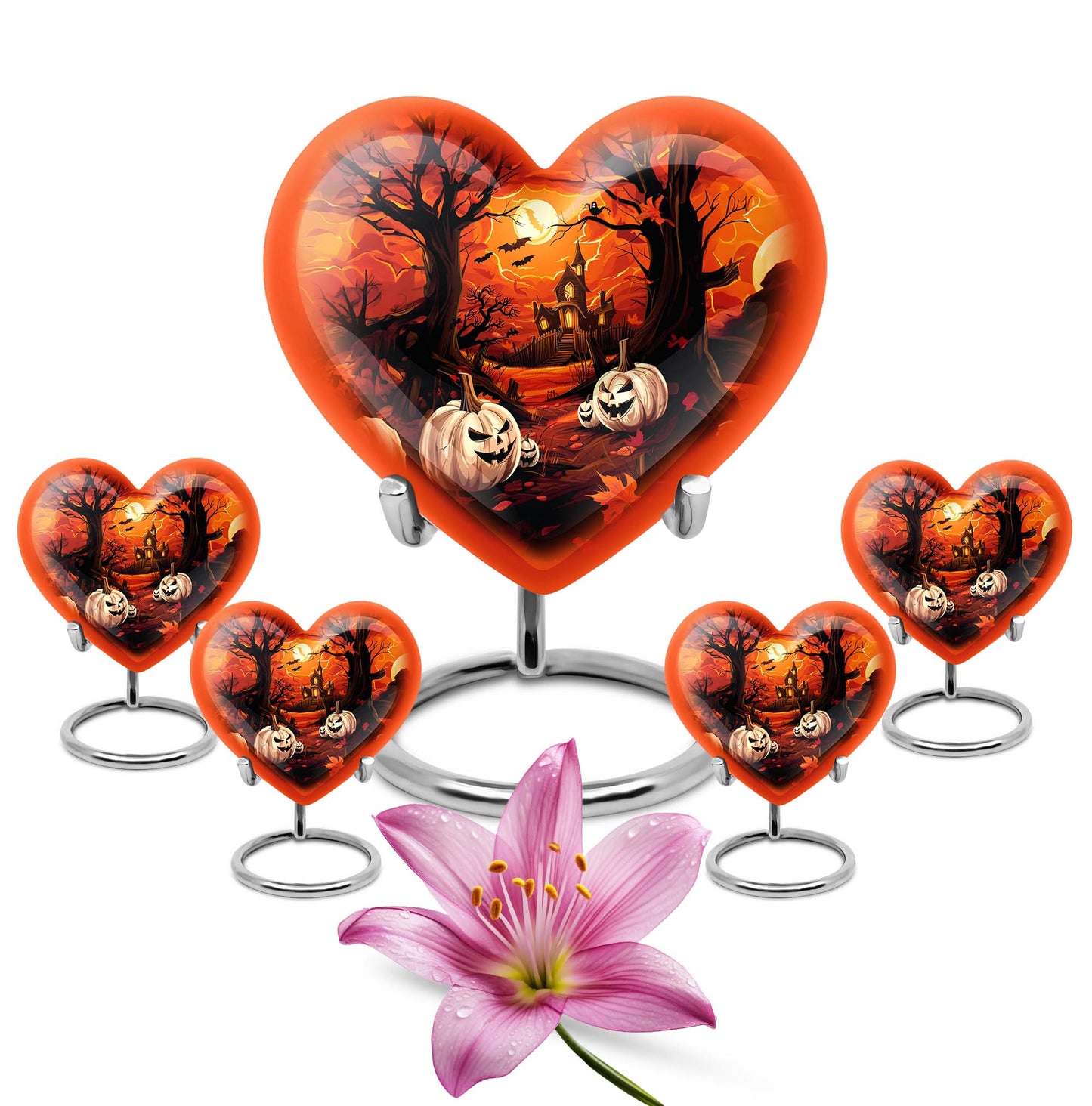 Halloween Theme Large Urn With 4 Keepsake Urn