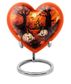 floral themed heart-shaped Halloween urn