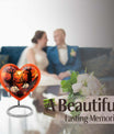 floral themed heart-shaped Halloween urn