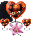 floral themed heart-shaped Halloween urn