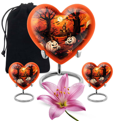 Halloween Theme Large Urn With 2 Keepsake Urn