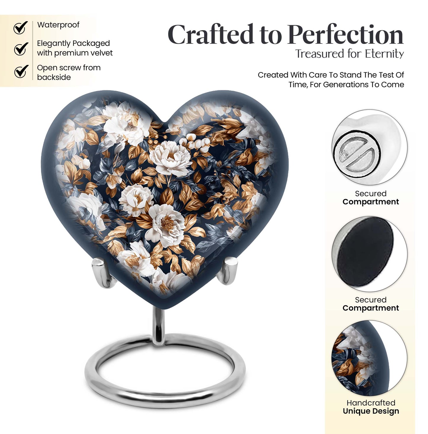 flowers Urn, Heart-shaped memorial urns