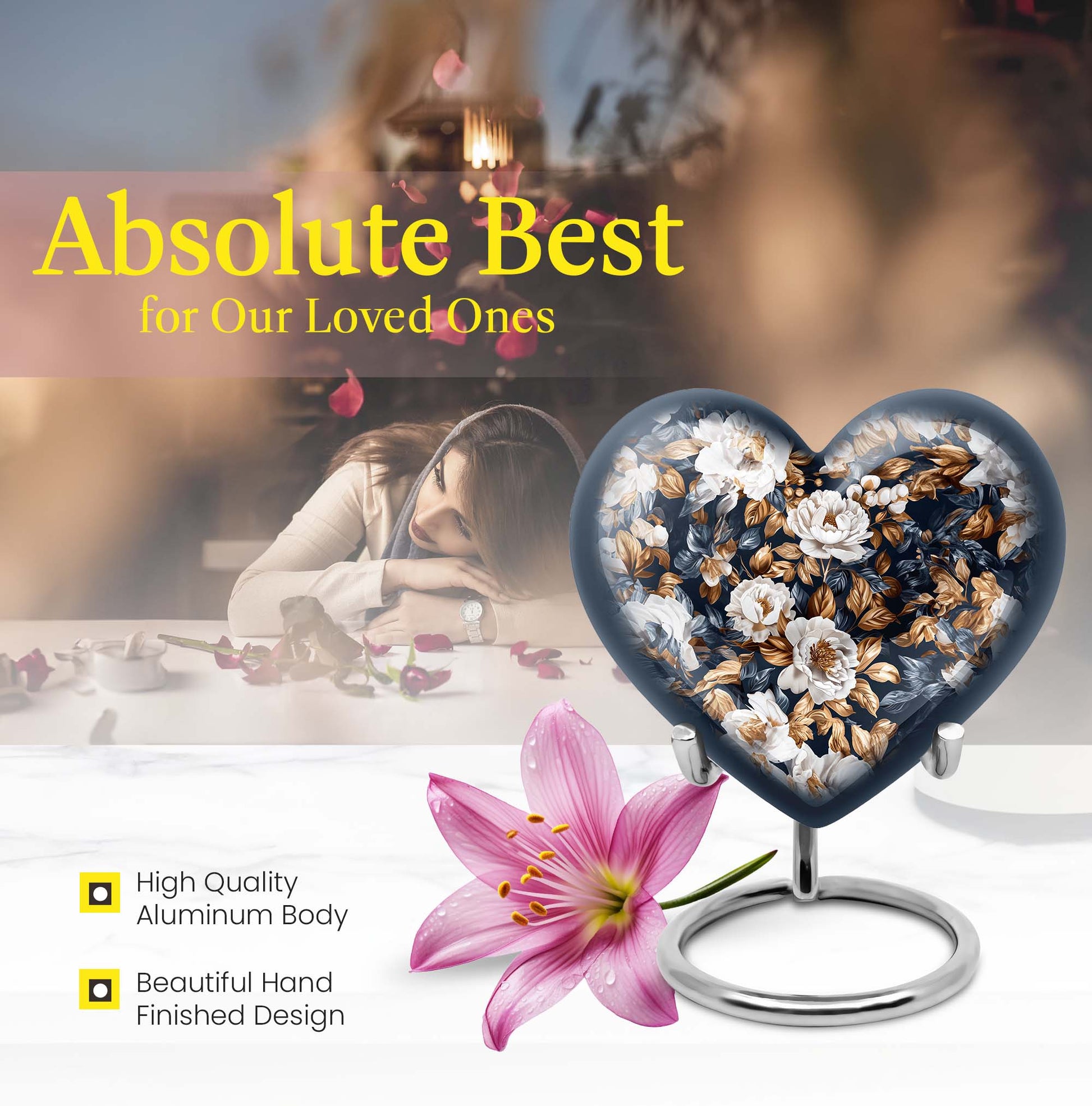 flowers Urn, Heart-shaped memorial urns