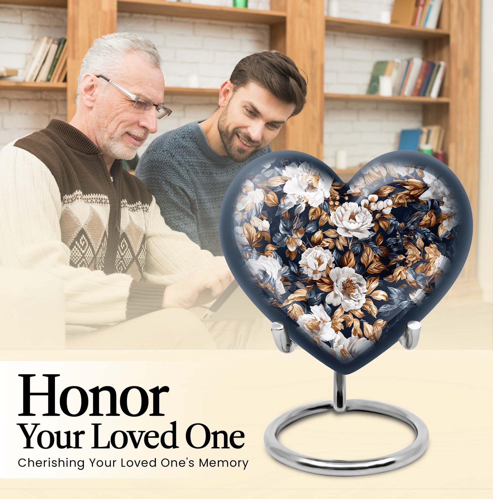 flowers Urn, Heart-shaped memorial urns