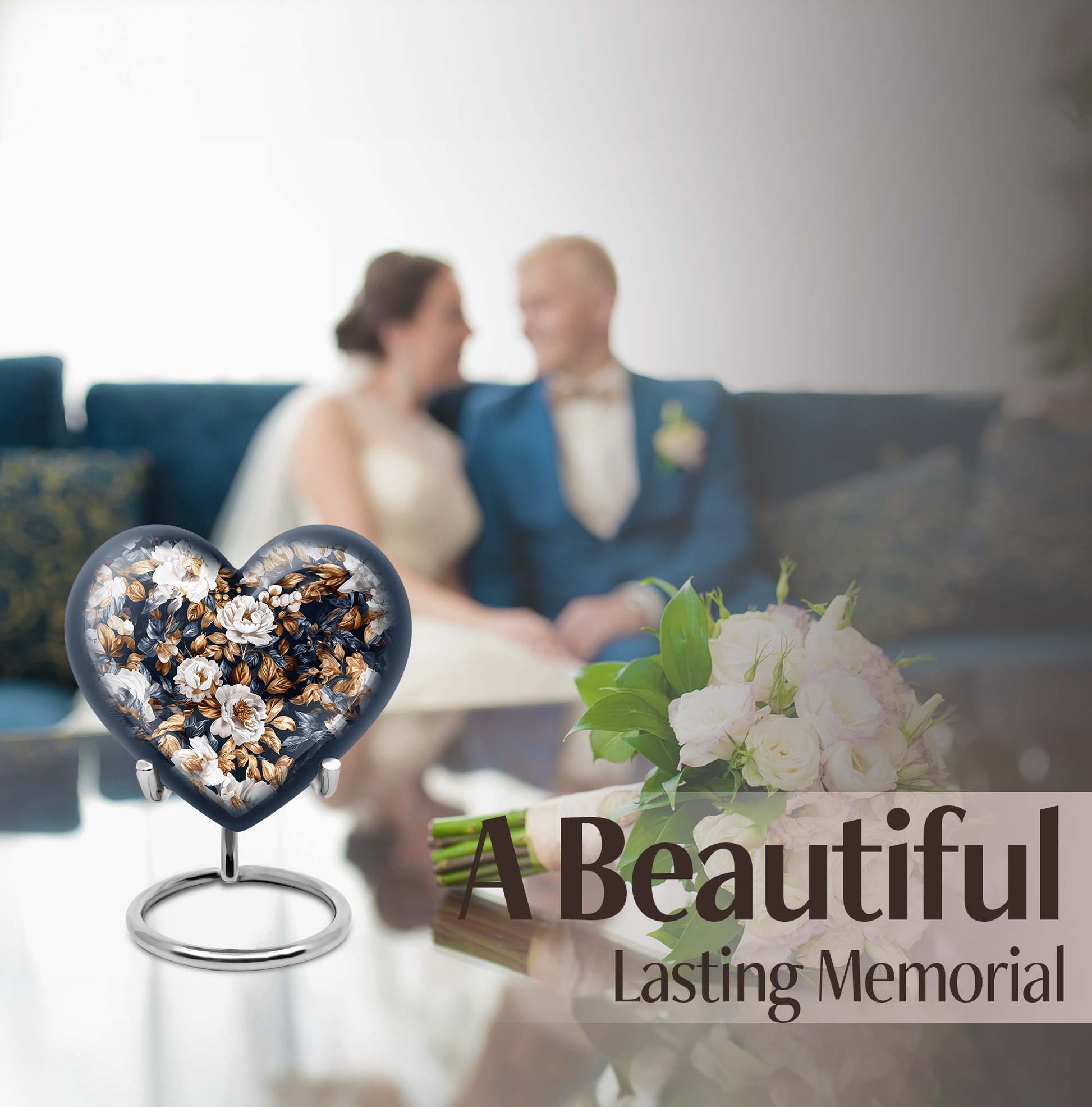 flowers Urn, Heart-shaped memorial urns