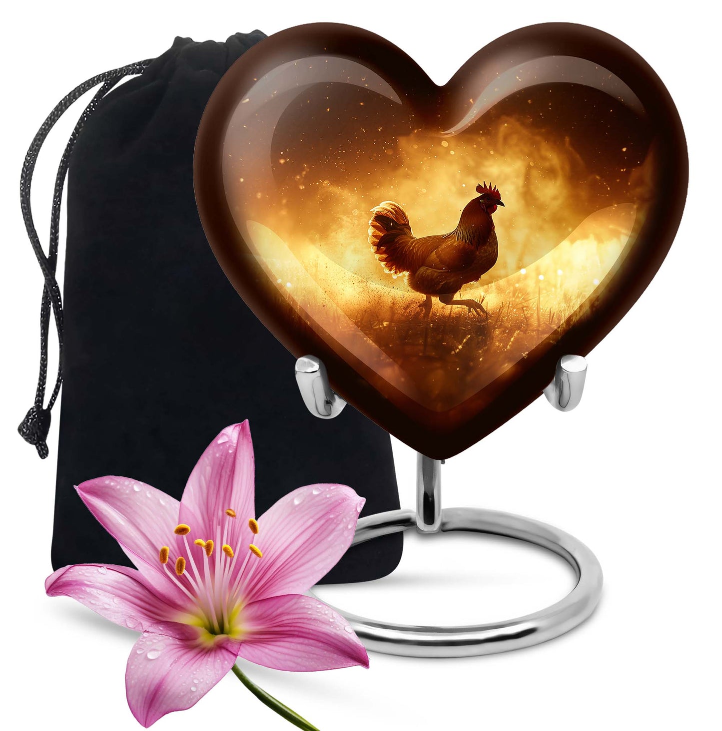 Heart-shaped Chicken Urn