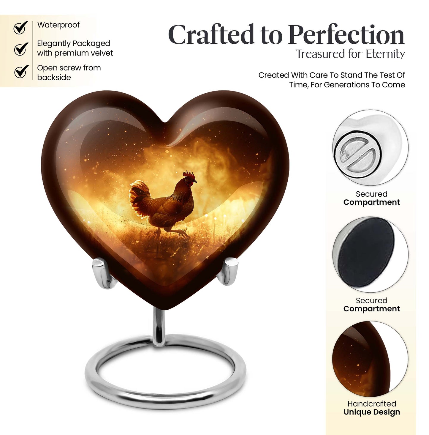 Heart-shaped Chicken Urn