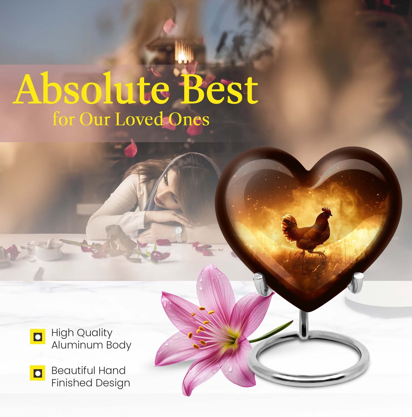 Heart-shaped Chicken Urn