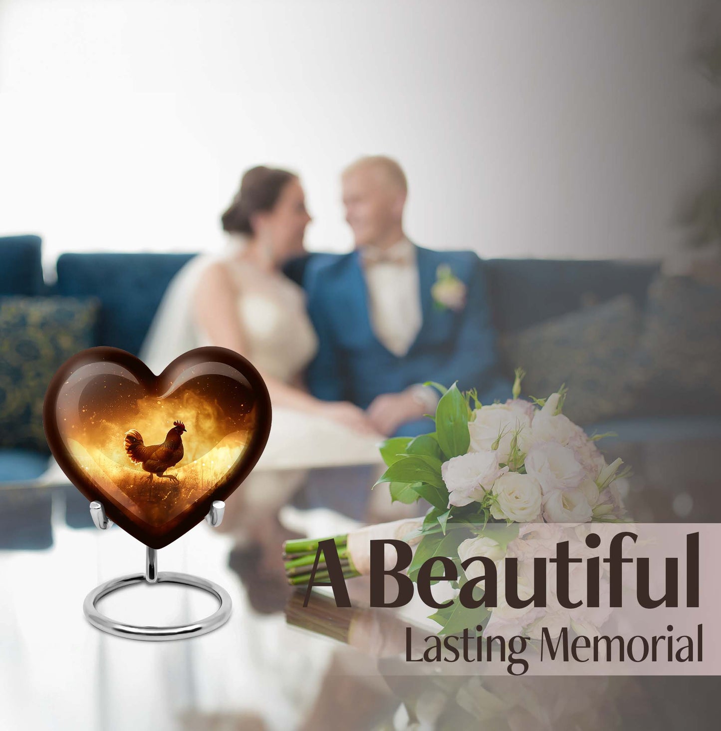 Heart-shaped Chicken Urn