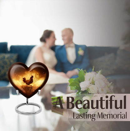 Heart-shaped Chicken Urn