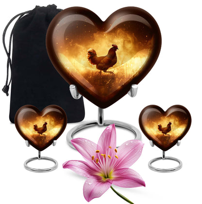 Heart-shaped Chicken Urn