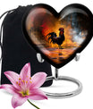 10-inch heart-shaped flowers theme chicken urn made of aluminium