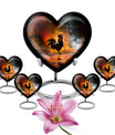 10-inch heart-shaped flowers theme chicken urn made of aluminium
