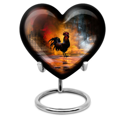 10-inch heart-shaped flowers theme chicken urn made of aluminium
