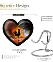 10-inch heart-shaped flowers theme chicken urn made of aluminium