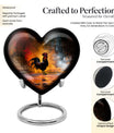 10-inch heart-shaped flowers theme chicken urn made of aluminium
