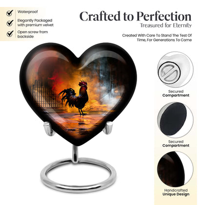 10-inch heart-shaped flowers theme chicken urn made of aluminium