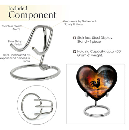 10-inch heart-shaped flowers theme chicken urn made of aluminium