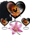 10-inch heart-shaped flowers theme chicken urn made of aluminium