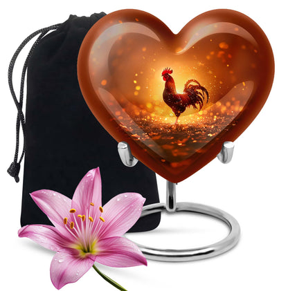 10-inch heart shaped chicken urn, memorial urn 