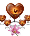 10-inch heart shaped chicken urn, memorial urn 