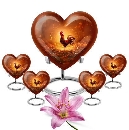 10-inch heart shaped chicken urn, memorial urn 