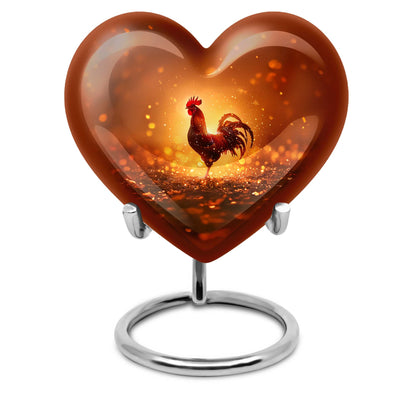 10-inch heart shaped chicken urn, memorial urn 