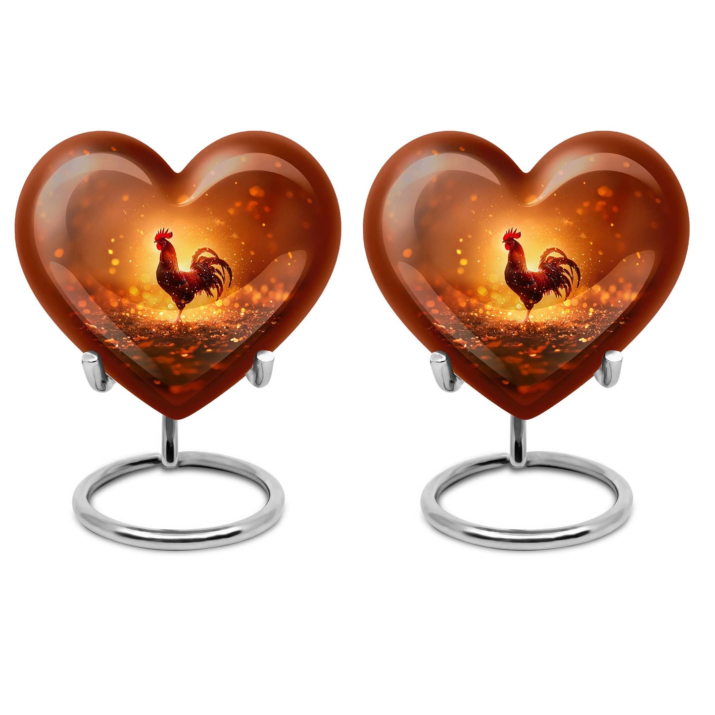 10-inch heart shaped chicken urn, memorial urn 