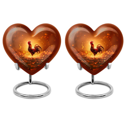 10-inch heart shaped chicken urn, memorial urn 